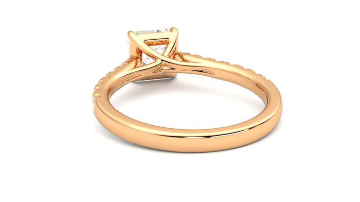 Taylor & Hart Aurora Asscher Engagement Ring 360 degree image 16