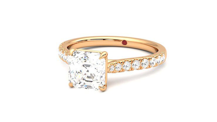 Taylor & Hart Aurora Asscher Engagement Ring 360 degree image 26