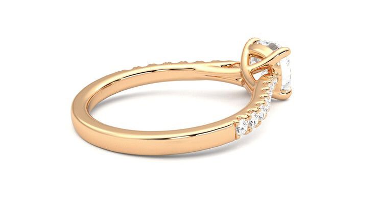 Taylor & Hart Aurora Cushion Engagement Ring 360 degree image 12