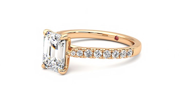 Taylor & Hart Aurora Emerald Engagement Ring 360 degree image 24