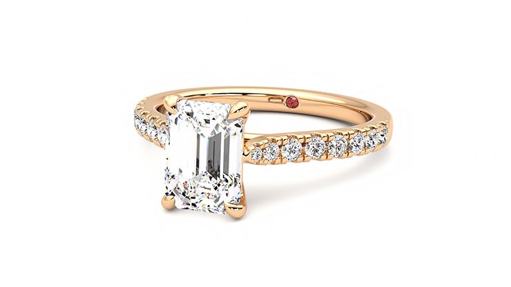 Taylor & Hart Aurora Emerald Engagement Ring 360 degree image 26