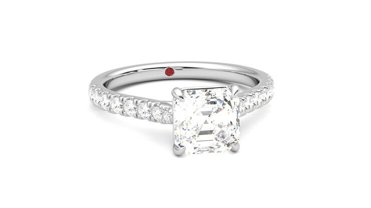 Taylor & Hart Aurora Asscher Engagement Ring 360 degree image 3