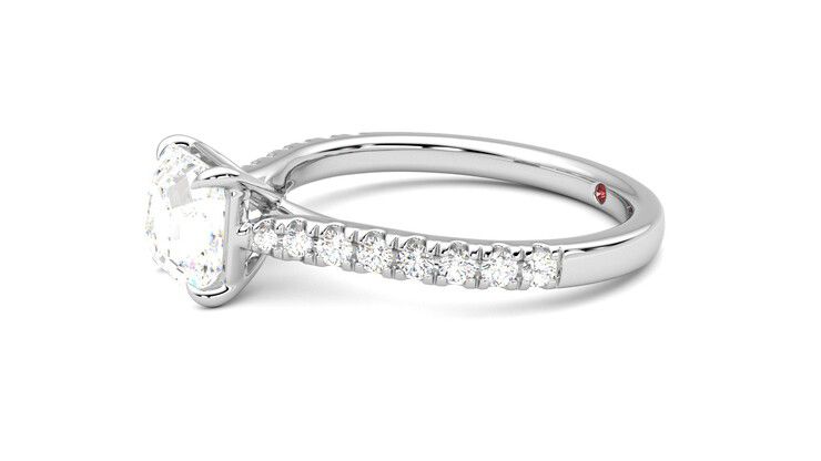 Taylor & Hart Aurora Asscher Engagement Ring 360 degree image 22