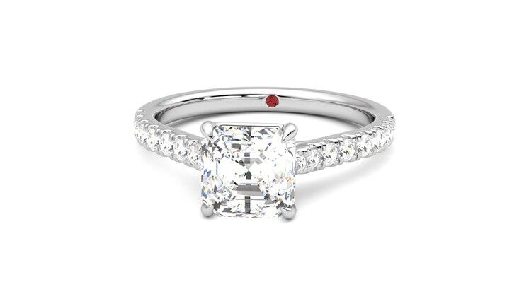 Taylor & Hart Aurora Asscher Engagement Ring 360 degree image 28