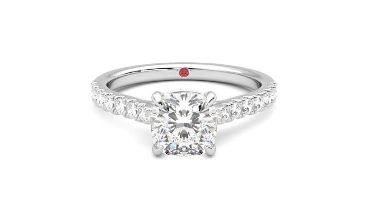 Taylor & Hart Aurora Cushion Engagement Ring 360 degree image 0