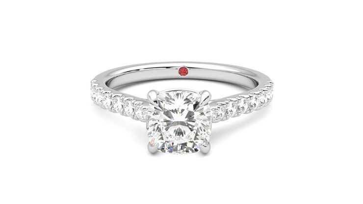 Taylor & Hart Aurora Cushion Engagement Ring 360 degree image 29