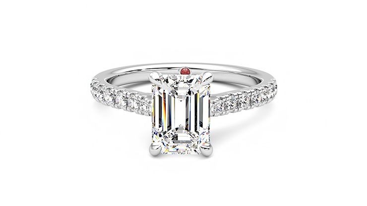 Taylor & Hart Aurora Emerald Engagement Ring 360 degree image 29