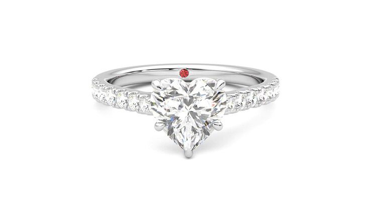 Taylor & Hart Aurora Heart Engagement Ring 360 degree image 1