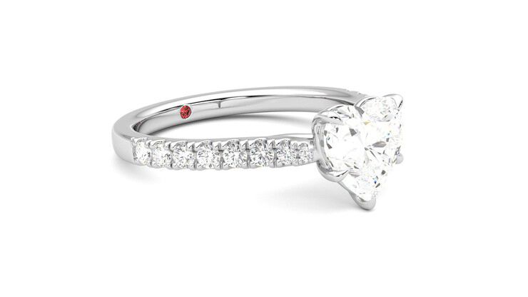 Taylor & Hart Aurora Heart Engagement Ring 360 degree image 6