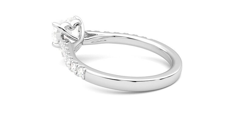 Taylor & Hart Aurora Heart Engagement Ring 360 degree image 18
