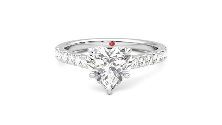 Taylor & Hart Aurora Heart Engagement Ring 360 degree image 29