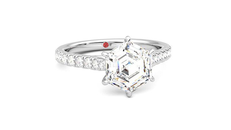 Taylor & Hart Aurora Hexagonal Engagement Ring 360 degree image 3