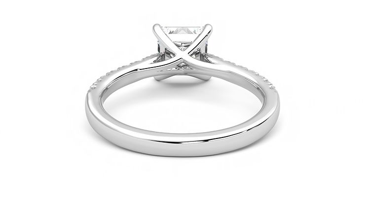 Taylor & Hart Aurora Princess Engagement Ring 360 degree image 15