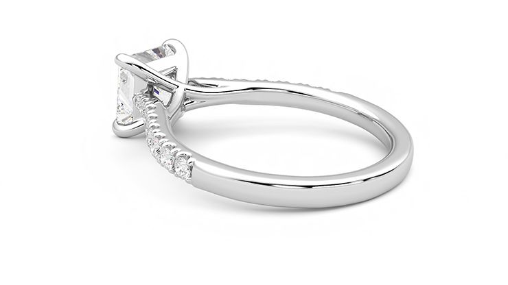 Taylor & Hart Aurora Princess Engagement Ring 360 degree image 18