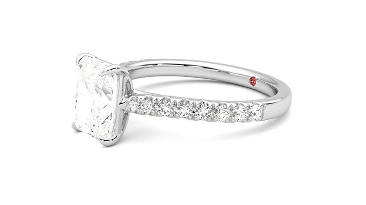 Taylor & Hart Aurora Radiant Engagement Ring 360 degree image 23