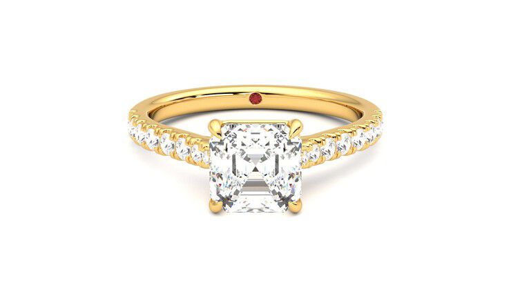 Taylor & Hart Aurora Asscher Engagement Ring 360 degree image 0