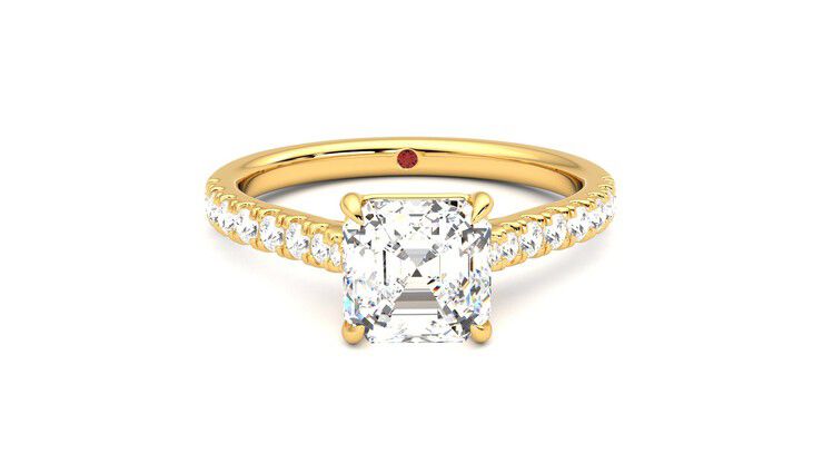 Taylor & Hart Aurora Asscher Engagement Ring 360 degree image 1
