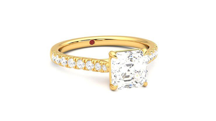 Taylor & Hart Aurora Asscher Engagement Ring 360 degree image 4