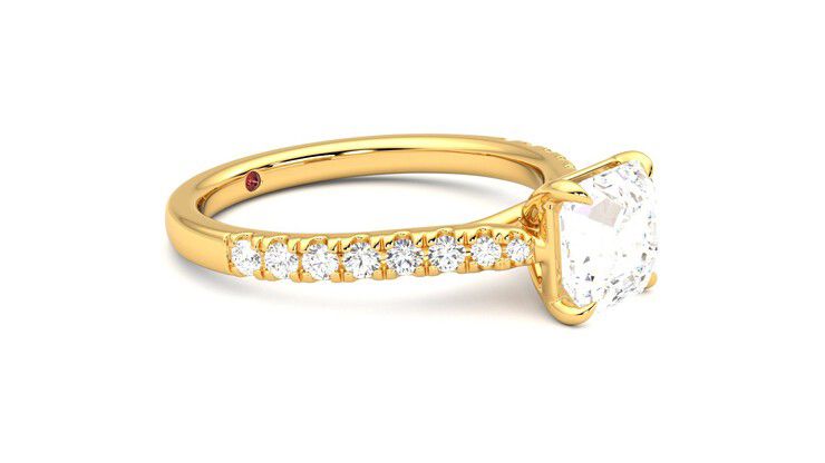 Taylor & Hart Aurora Asscher Engagement Ring 360 degree image 7