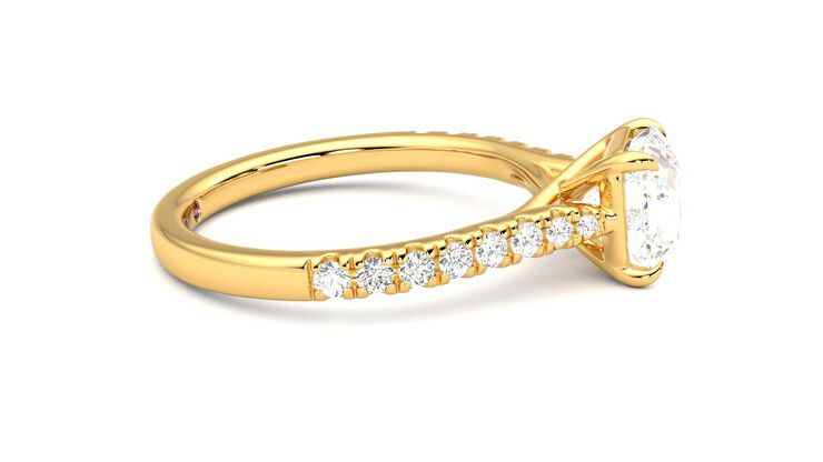 Taylor & Hart Aurora Asscher Engagement Ring 360 degree image 9