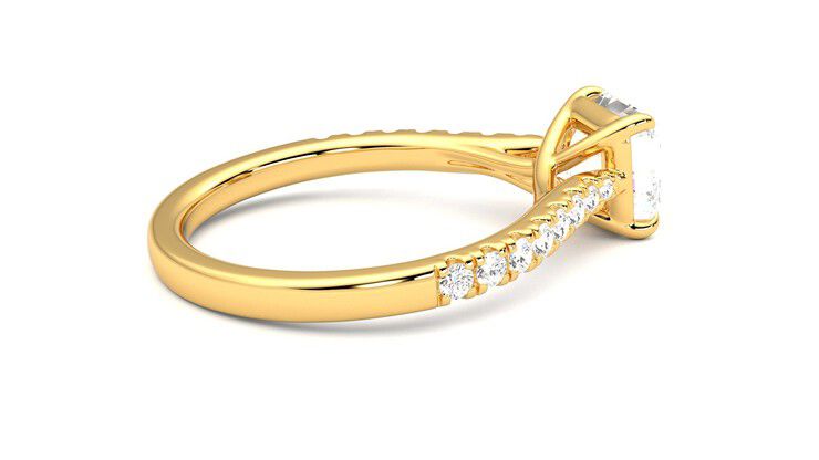 Taylor & Hart Aurora Asscher Engagement Ring 360 degree image 11