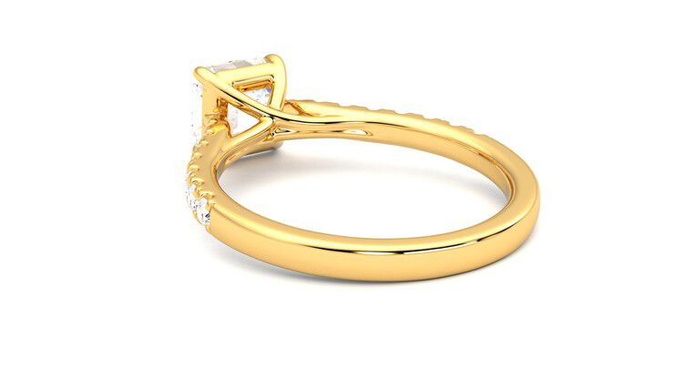 Taylor & Hart Aurora Asscher Engagement Ring 360 degree image 17