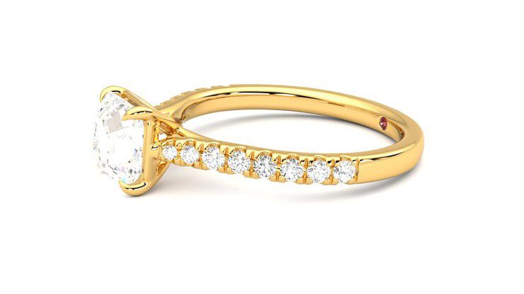 Taylor & Hart Aurora Asscher Engagement Ring 360 degree image 22