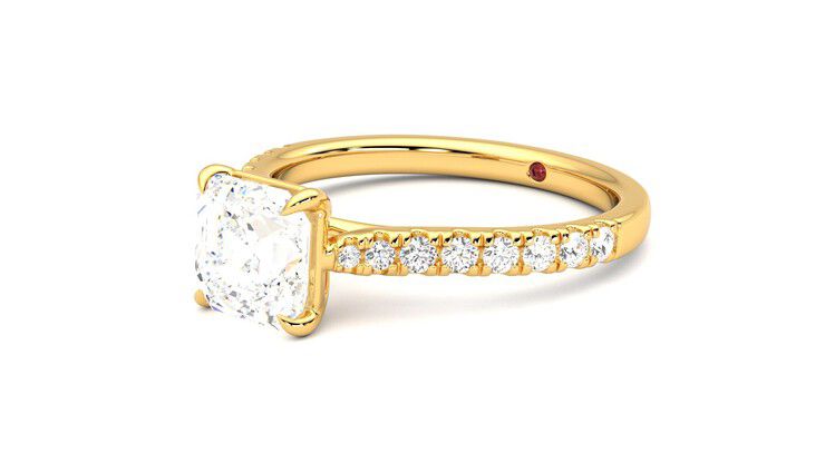 Taylor & Hart Aurora Asscher Engagement Ring 360 degree image 24