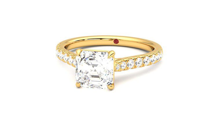 Taylor & Hart Aurora Asscher Engagement Ring 360 degree image 27
