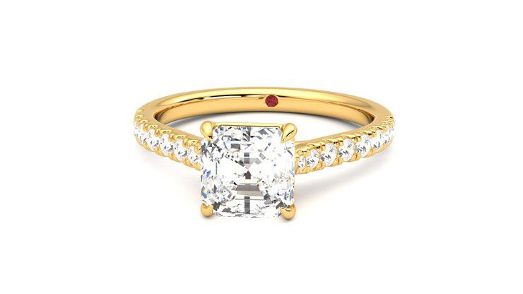 Taylor & Hart Aurora Asscher Engagement Ring 360 degree image 28