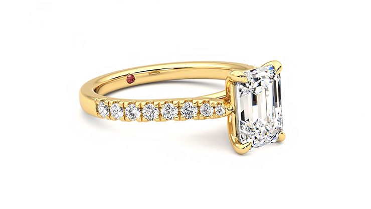 Taylor & Hart Aurora Emerald Engagement Ring 360 degree image 6