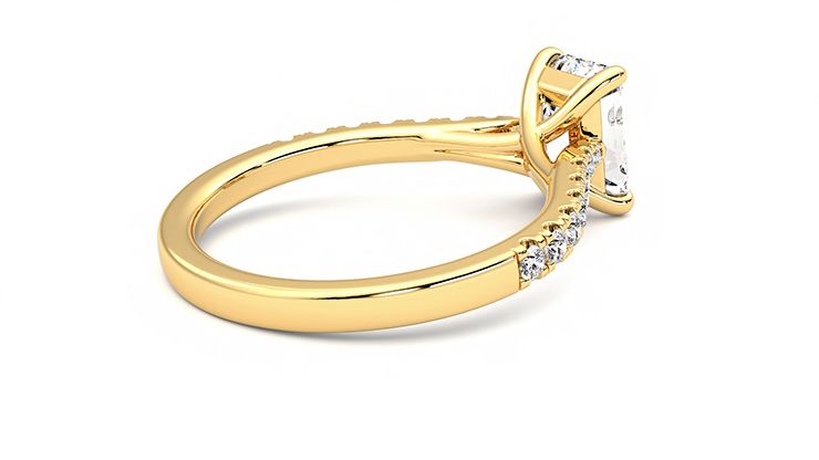 Taylor & Hart Aurora Emerald Engagement Ring 360 degree image 12
