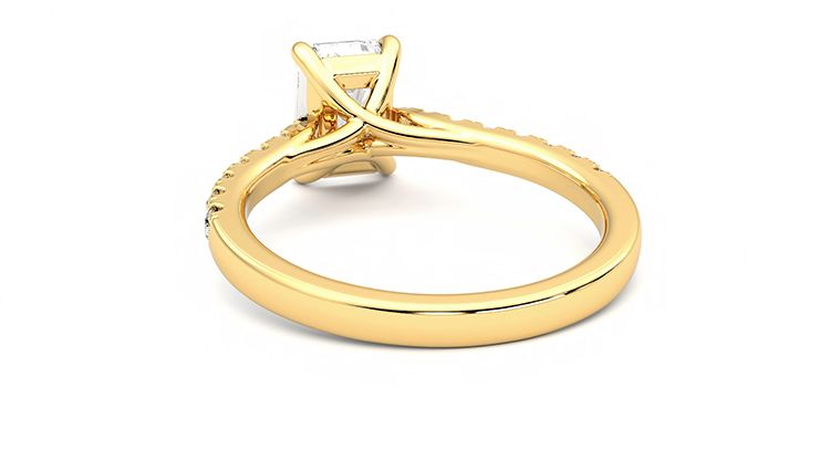Taylor & Hart Aurora Emerald Engagement Ring 360 degree image 16