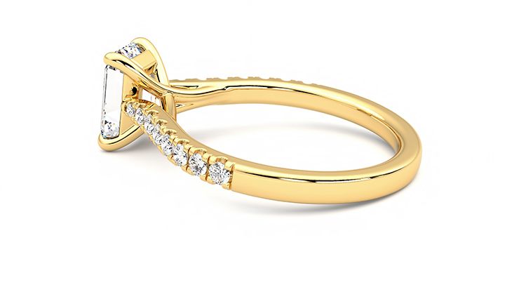 Taylor & Hart Aurora Emerald Engagement Ring 360 degree image 19