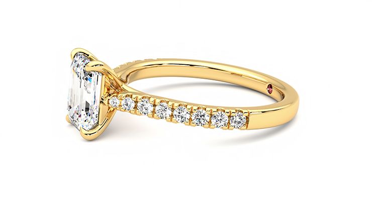 Taylor & Hart Aurora Emerald Engagement Ring 360 degree image 22