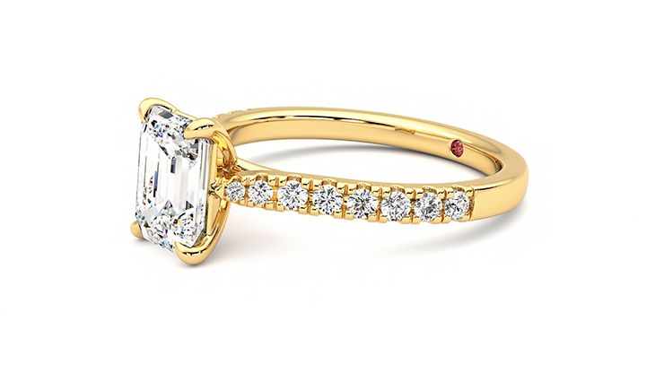Taylor & Hart Aurora Emerald Engagement Ring 360 degree image 23