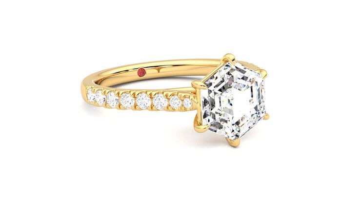 Taylor & Hart Aurora Hexagonal Engagement Ring 360 degree image 5