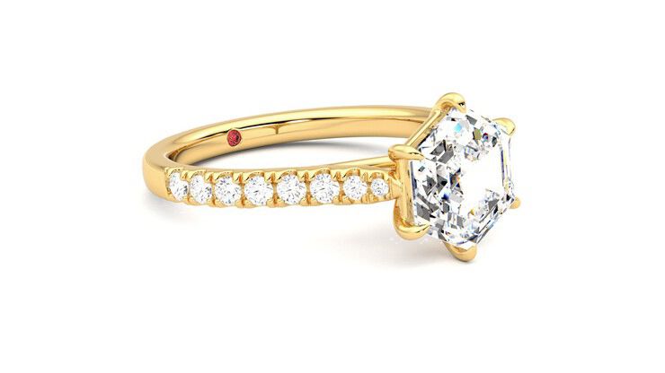 Taylor & Hart Aurora Hexagonal Engagement Ring 360 degree image 6