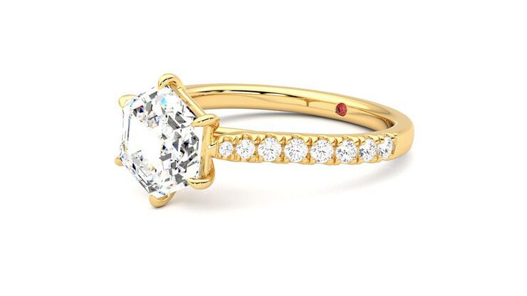 Taylor & Hart Aurora Hexagonal Engagement Ring 360 degree image 24