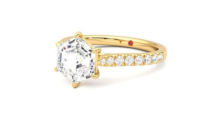 Taylor & Hart Aurora Hexagonal Engagement Ring 360 degree image 25