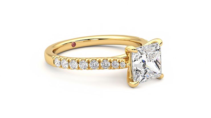 Taylor & Hart Aurora Princess Engagement Ring 360 degree image 6