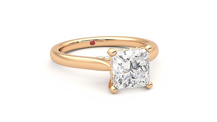 Taylor & Hart Bliss Princess Engagement Ring 360 degree image 4