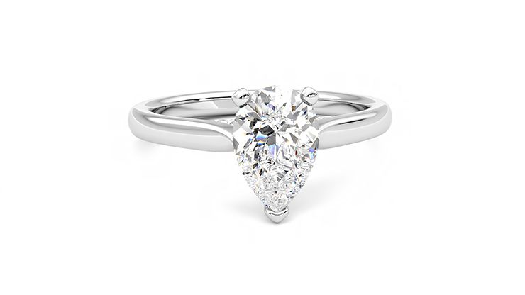 Taylor & Hart Bliss Pear Engagement Ring 360 degree image 2