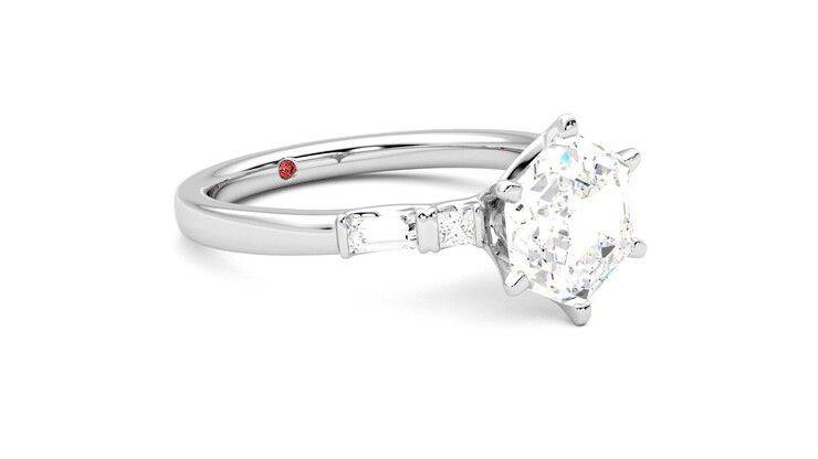 Taylor & Hart Carrara Hexagonal Engagement Ring 360 degree image 6