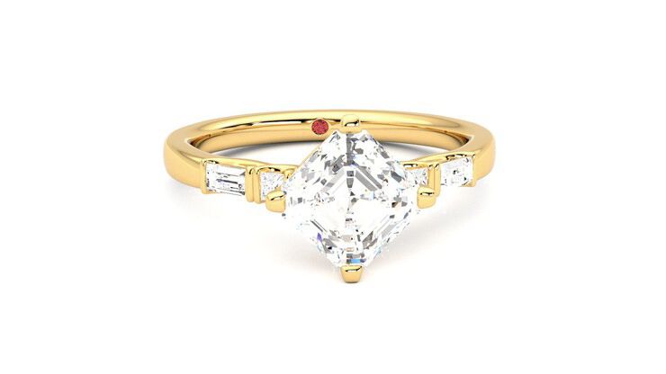 Taylor & Hart Carrara Asscher Engagement Ring 360 degree image 2