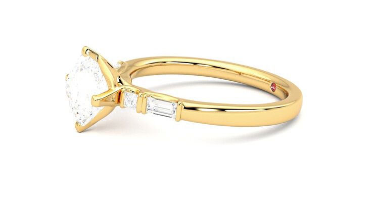 Taylor & Hart Carrara Asscher Engagement Ring 360 degree image 22