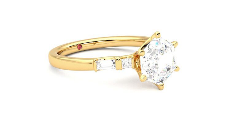 Taylor & Hart Carrara Hexagonal Engagement Ring 360 degree image 6