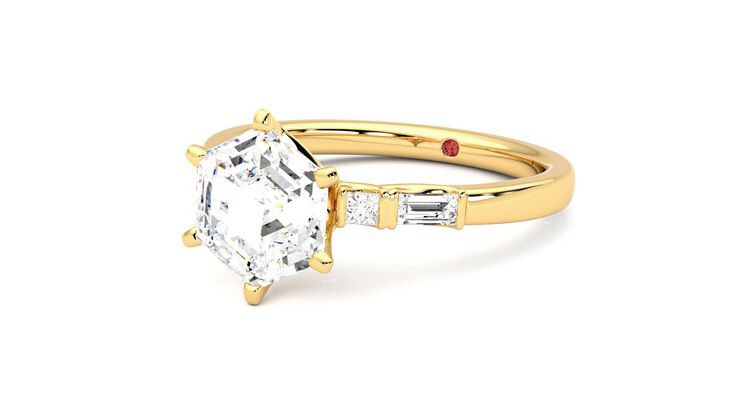 Taylor & Hart Carrara Hexagonal Engagement Ring 360 degree image 25