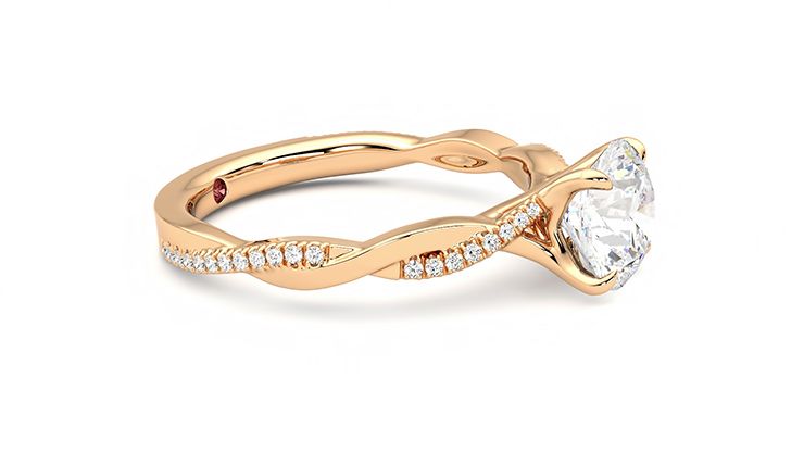 Taylor & Hart Cassia Round Engagement Ring 360 degree image 8
