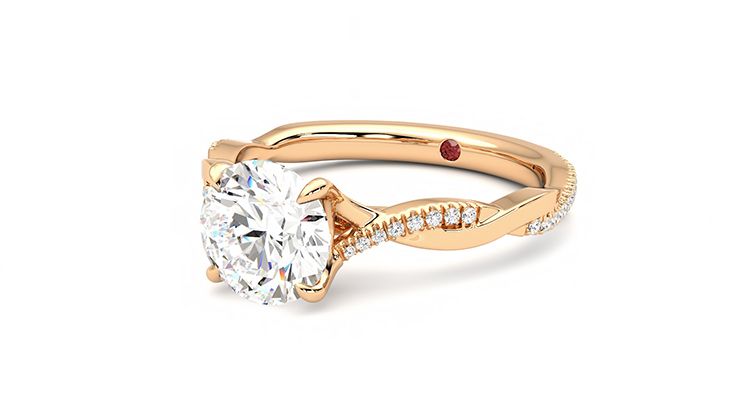 Taylor & Hart Cassia Round Engagement Ring 360 degree image 25